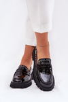 Ladies Patent Moccasins With Decoration Black Nallae