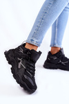 Women's Sport Shoes On A Massive Platform Big Star KK274387 Black