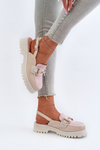 Women's Flat Heeled Sandals with Beige Ornament D&A MR38-656