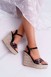 Women's Platform Sandals Linen Leopard Girenn