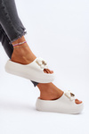 Women's White Foam Flip Flops with Bow Salessa