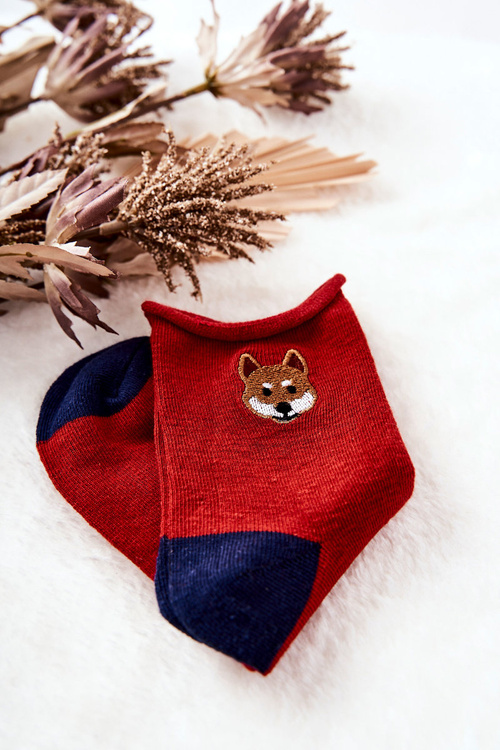 Children's Pressless Socks Fox Red