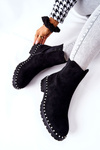 Suede Pearl Booties Black Venie