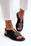 Women's Sandals With Decoration S.Barski KV-2775-49 Black