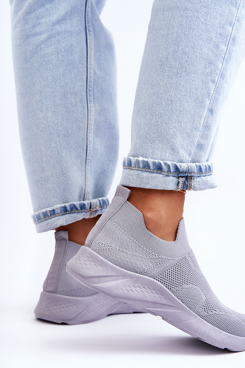 Buty Sportowe Damskie Wsuwane Szare Claris DF-3C