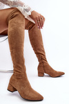 Kozaki Na Niskim Obcasie Za Kolano Camel Maidna 8098-2
