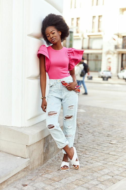 Leather Profiled Slippers Big Star HH274647 White