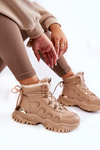 Women's Warm Boots On The Platform Beige Ofelia