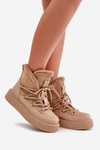 Snow Boots On Platform Dark Beige Tamidra