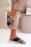 Comfortable Women's Slippers With Buckle Inblu CN000032 Black