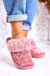 Women's Home Slippers With Fur Powder Pink Teddy