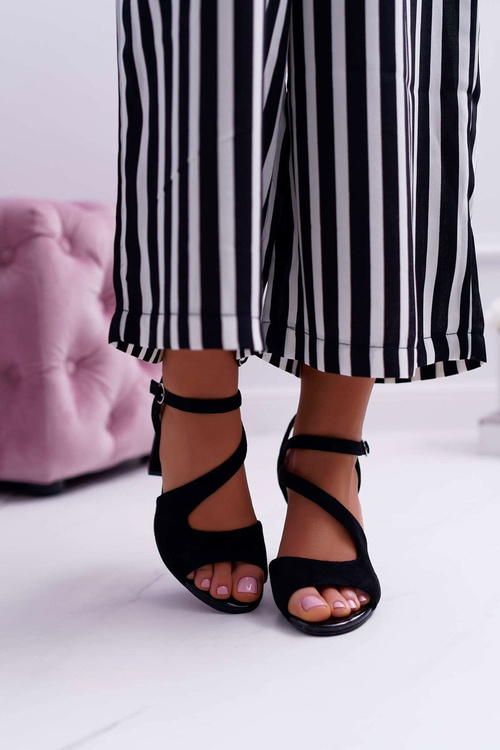 Women's Stiletto Sandals Sergio Leone SK868 Suede Black Mersi