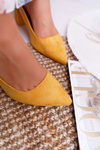 Women's Stiletto Sandals Suede Yellow Neshka