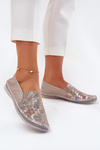 Patterned Leather Ballet Flats Maciejka T3512-73 Beige