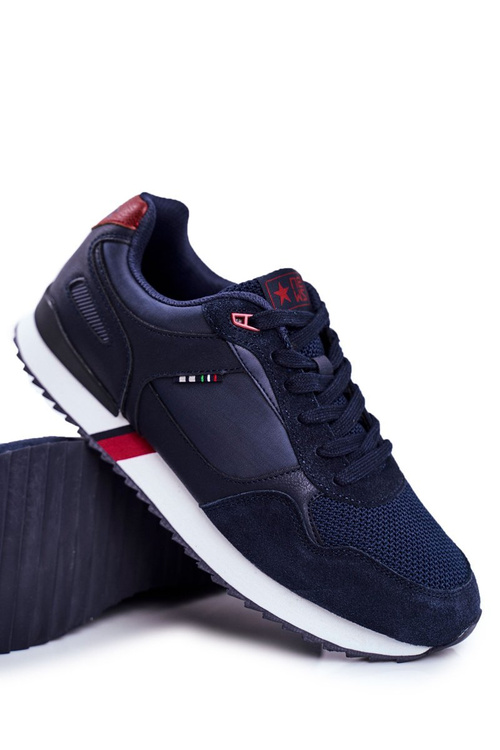 Men's Sport Shoes Suede Leather Navy Blue Fonsi