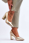 Classic Pumps On A Decorative Heel gold Elizabeth 