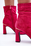 Suede Ankle Boots Fuchsia Mellamene