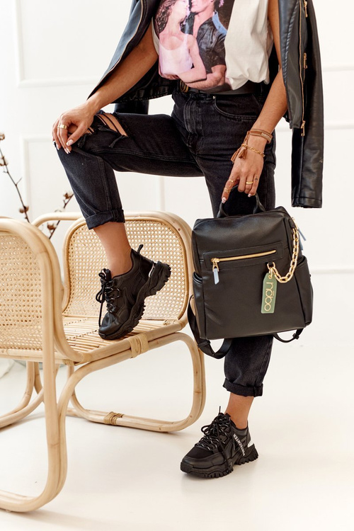 Women's Leather Backpack NOBO NBAG-K1800 Czarny