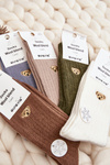 Women's Thick Socks with Bear White