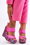 Women's Wedge Sandals Pink Calderia