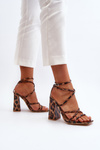 Stylish High Heel Sandals Brown Josette