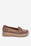 Suede Platform Loafers Dark beige Milana