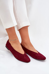 Classic Ballet Flats Made Of Eco Suede Burgundy Osallin