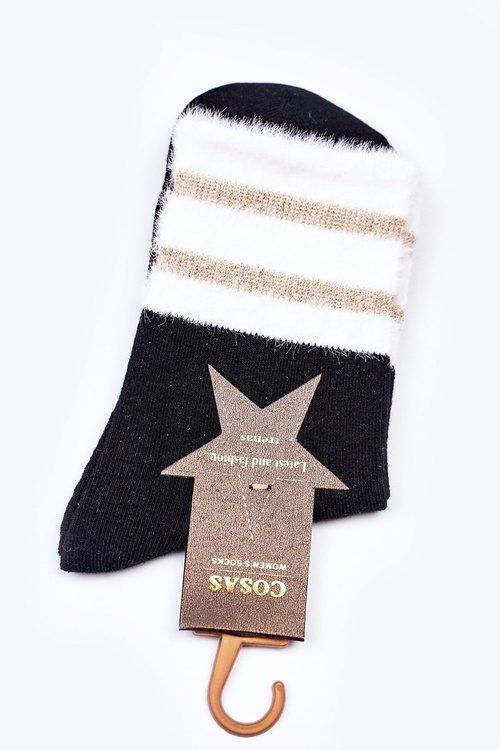Women's Cotton Socks With Fur COSAS Black