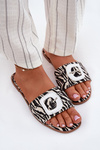 Flat Ladies Sandals With Decorative Buckle Zebra Clariola