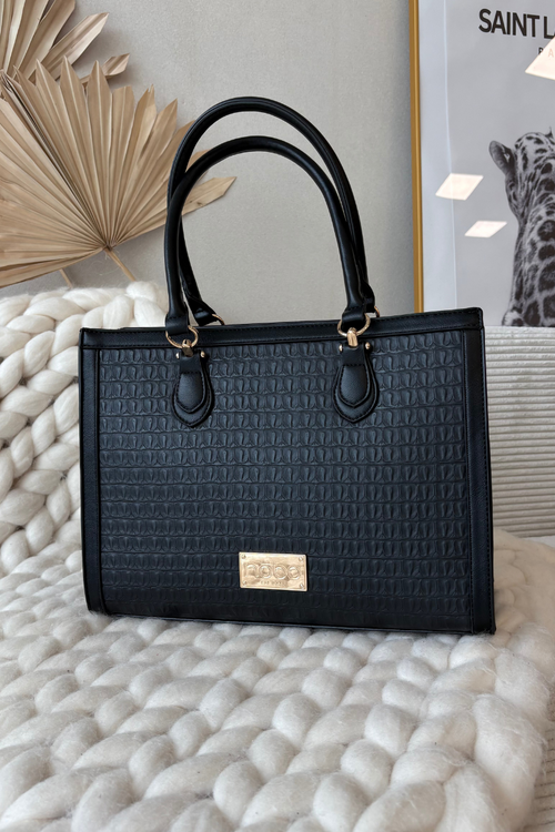 Torebka Z Ozdobnym Tłoczeniem Czarna NOBO BAG6150-020