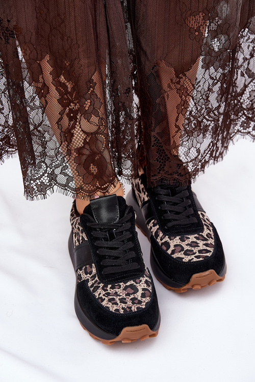 Suede Women's Sneakers On Platform Panther Vinceza 66793 Beige