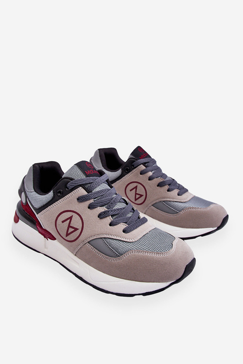 Buty Sportowe Męskie Sznurowane Szaro-Czarne Stephen