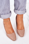 Elegant Quilted Heels Light Brown Rosanna