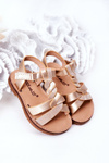 Children's Sandals With Glitter Gold Batilda