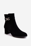 Women's Low Heel Boots with Ornament Black Numissa