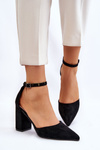  Suede Heel Pumps Black Lexie