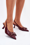 Stiletto Heels With Bow Burgundy Folesca