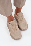 Damskie Skóezane Sneakersy Platforma Beżowe Artiker 55C0021 