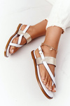 Leather Sandals Flip-flops Big Star HH274714 White-Gold