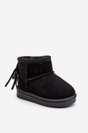 Children's Furry Fringed Snow Boots Black Mikyla