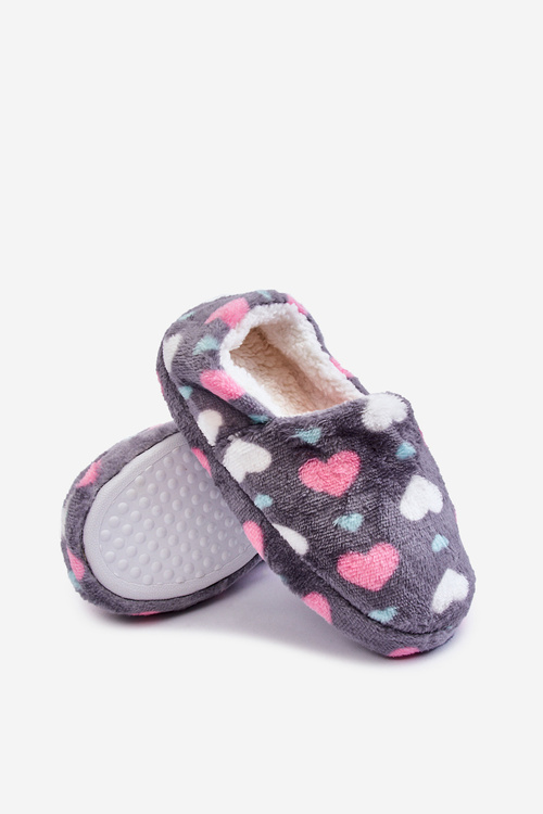 Papcie Dziecięce Ocieplane Wsuwane Serca Szare Meyra