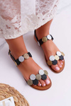 Women's Elegant Black Laura Messi Sandals 1948