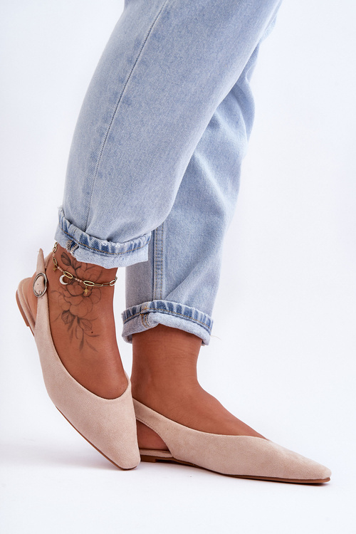 Women's Suede Ballet Flats Beige Kenra