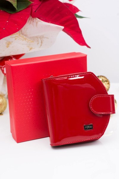 Small Red Lacquered Leather Nobo Wallet