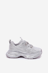 Zdobione Cyrkoniami Sneakersy Damskie Srebrne Porrot
