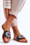 Women's Fashionable Sandals With Decoration Black Halsey