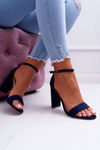 Women's Stiletto Sandals Suede Blue Anastasie