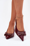 Stiletto Heels With Bow Burgundy Folesca