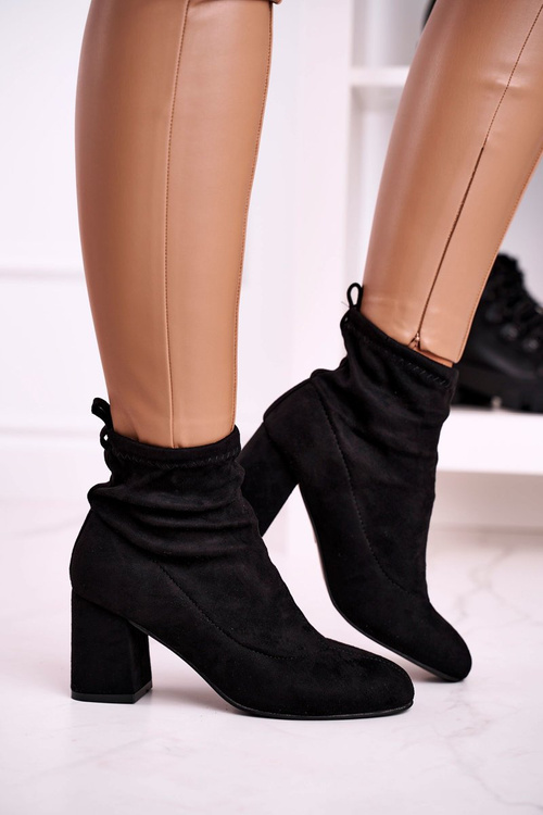 Classic Women’s Ankle Boots Suede Black Ring