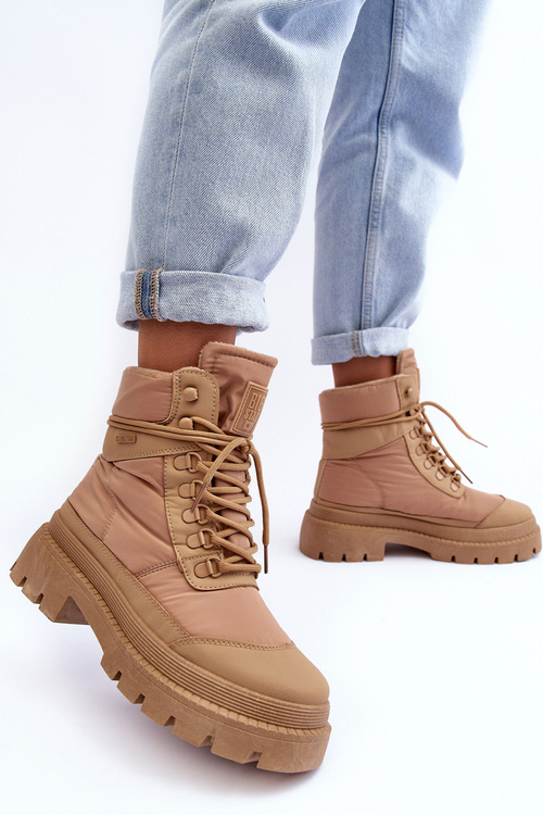 Women's Trapper Boots Warm On Platform And Flat Heels Big Star MM274340 Beige